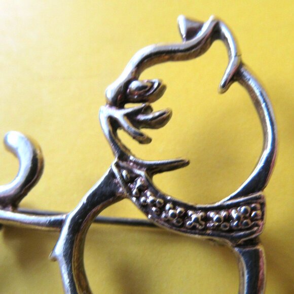 Cat brooch silver tone - Picture 3 of 5